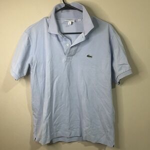 Lacoste Polo Shirt Mens Large Blue Classic Fit Croc Logo Peru Casual